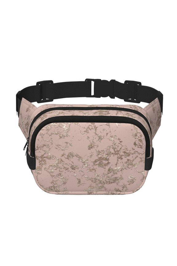 Rose Gold Marble Texture Fanny Packs for Women Men, Belt Bag, Fashion Crossbody Bags, for Workout/Running/Hiking