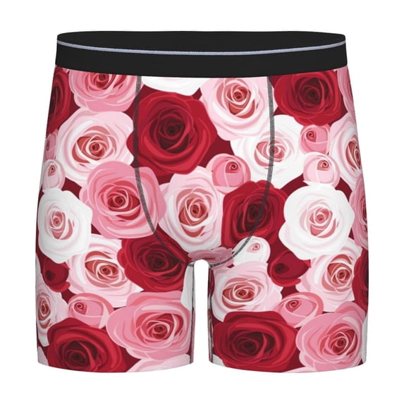 Easygdp Rose Men's Boxer Briefs Men’s Underwear Boxer Briefs for Men
