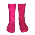 thumbnail image 1 of Easygdp Rose Red Glitter Ankle Socks for Women Stocking Mid Calf Socks Ultra Stretchy for Boots Sneakers Loafer, 1 of 7