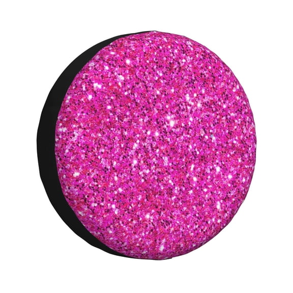 Easygdp Rose Red Glitter Automobile Tire Dust Cover, 14-17in Spare Tire Cover Universal Fit for Trailer, Car, Truck, SUV, Jeep - 17 inch