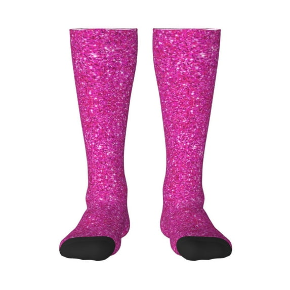 Easygdp Rose Red Glitter Fashionable Adult Sockings&Sports Sockings&Breathable Sockings, Non-Pilling,Contrasting Color Design