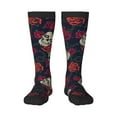 thumbnail image 1 of Easygdp Roses Skulls Soccer Socks Sport Knee High Socks Calf Compression Athletic Socks for Men and Women, 1 of 9