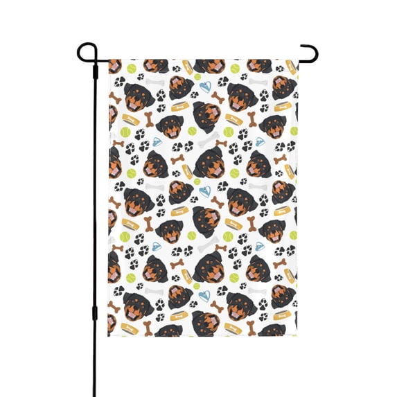Easygdp Rottweiler Garden Flag Yard Flag Welcome Flag, Double-Sided, Weather Resistant for Outdoor Decor - 12.5"x18"