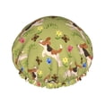 thumbnail image 1 of Easygdp Running Beagle Shower Caps for Women, Double Waterproof Layers Shower Cap, Quick Drying Bath Hair Cap Reusable, 1 of 9