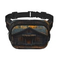thumbnail image 1 of Easygdp Rustic Cabin Autumn Forest Fanny Packs for Women Men, Belt Bag, Fashion Crossbody Bags, for Workout/Running/Hiking, 1 of 9