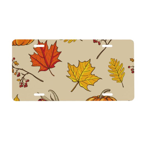 Easygdp Rustic Harvest Time License Plate Car Front License Plate Car Decoration Car Accessories Front Tag Plate Standard Size