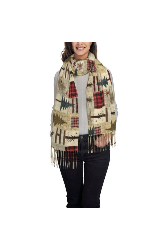 Rustic Plaid Forest Lodge Women's Scarf Womens Winter Scarf, Fashion Scarfs for Women, Shawls and Wraps, Long Blanket Scarf