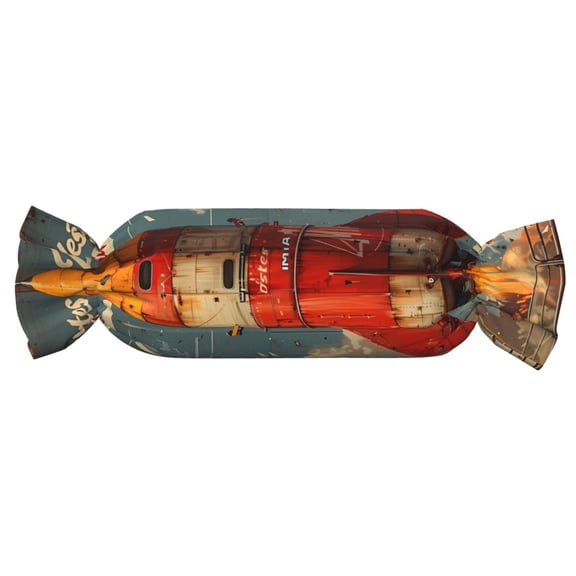 Easygdp Rusty Rocket Launch Candy Pillow Cylindrical Pillows Sofa Pillow Neck Hand Support Pillows Lumbar Pillows Including Insert