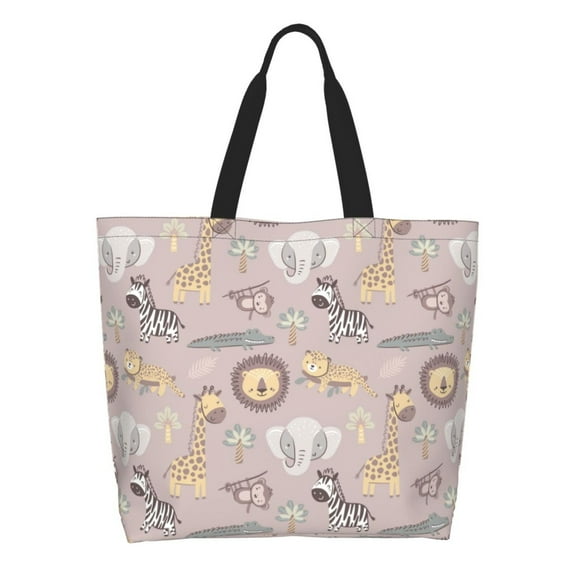 Easygdp Safari Animals Tote Bags for Women,Women Travel Shoulder Bags Handbags,Big Capacity Shopping Work Bag