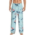 thumbnail image 1 of Easygdp Sailboats Anchors Men's Pajama Pant, Sleep Elastic Waistband Lounge Pants - Large, 1 of 9