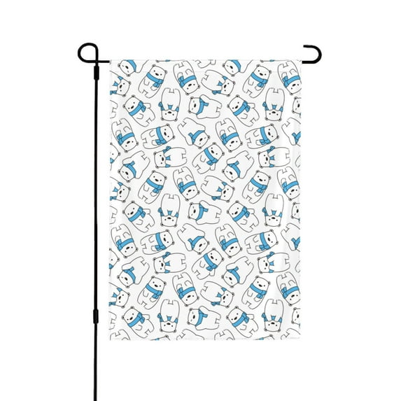 Easygdp Scarf Bear Garden Flag Yard Flag Welcome Flag, Double-Sided, Weather Resistant for Outdoor Decor - 12.5"x18"