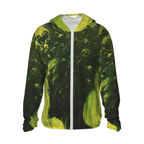 Easygdp Screaming Horror Art Lightweight Long Sleeve Sun Shirt Sports long-Sleeved Sun Protective Clothing, Quick Drying Breathable-Small