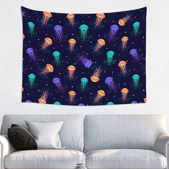 Easygdp Sea Jellyfish Tapestrys Boutique Decor Wall Hanging for Living Room Bedroom Office Decor 29x37in