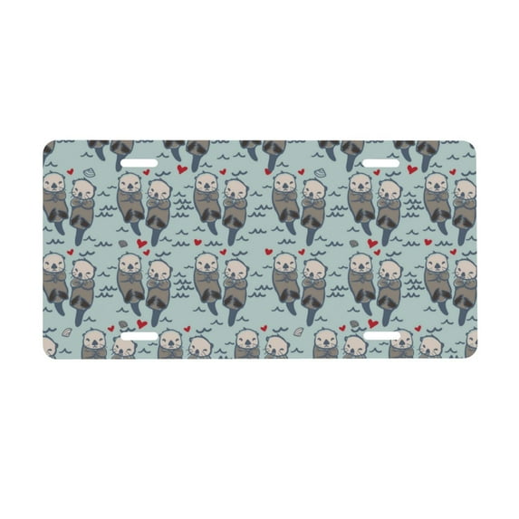 Easygdp Sea Otter License Plate Car Front License Plate Car Decoration Car Accessories Front Tag Plate Standard Size