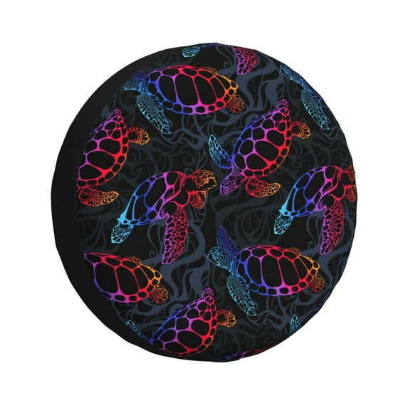 Easygdp Sea Turtle Automobile Tire Dust Cover, 14-17in Spare Tire Cover Universal Fit for Trailer, Car, Truck, SUV, Jeep - 14 inch