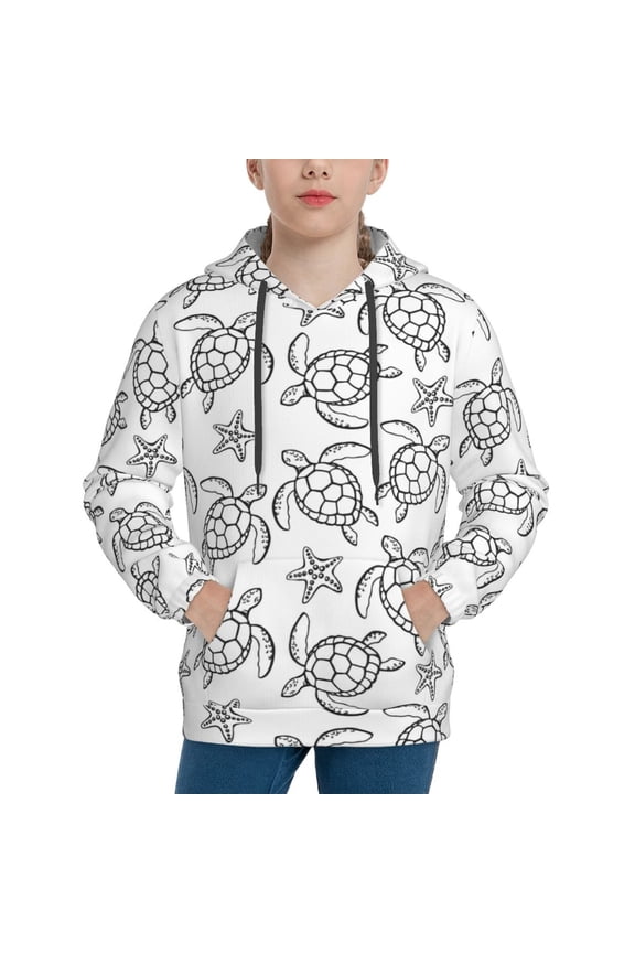 Sea Turtle Boys Hoodie Kids Sweatshirt Youth Pullover With Hood-Small