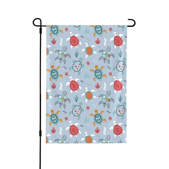 Easygdp Sea Turtle Garden Flag Yard Flag Welcome Flag, Double-Sided, Weather Resistant for Outdoor Decor - 12.5"x18"