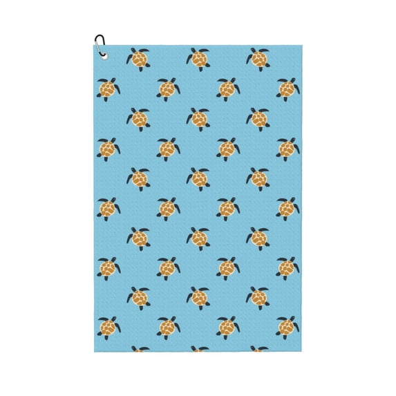 Easygdp Sea Turtle Golf Towel 24x16in for Men and Women with Carabiner Clip for Easy Attachment