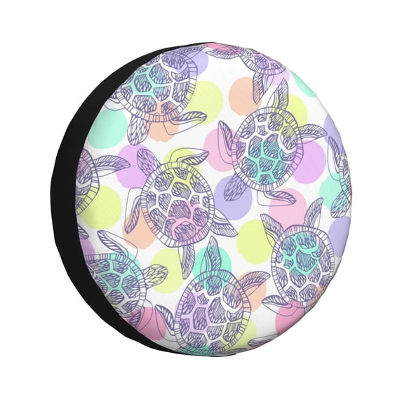 Easygdp Sea Turtles Wheel Sun Guard, Spare Tire Cover,Universal Trailer Suv Truck Camper Travel,Easy To Install And Remove -16 Inch
