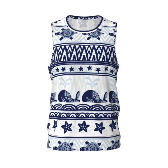 Easygdp Sea Underwater Animals1 Men's Mesh Basketball Jersey Quick Drying Sleeveless Shirts Fitted Muscle Tank Tops Sport Round Neck T-Shirt - X-Large