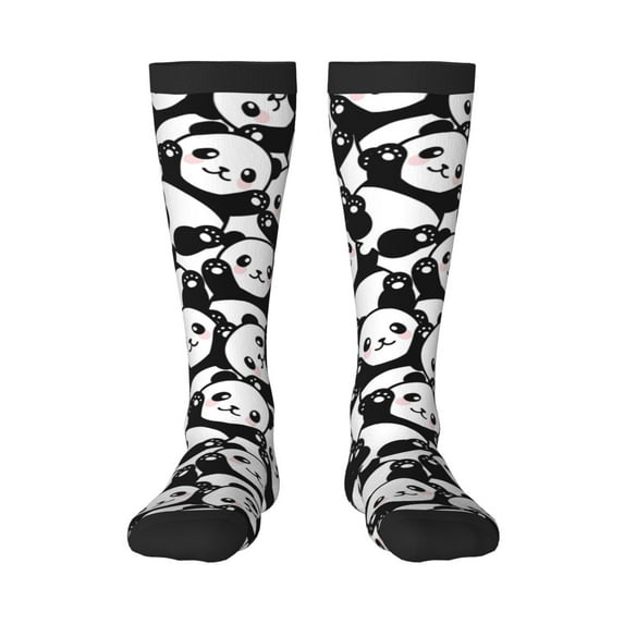 Easygdp Seamless Pattern Cute Panda Fashionable Adult Sockings&Sports Sockings&Breathable Sockings, Non-Pilling,Contrasting Color Design