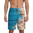 thumbnail image 1 of Easygdp Shells and Starfish Men's Short Pajama Pants, Sleep Shorts, Household Pants, Casual Pants with Pockets - 3X-Large, 1 of 9