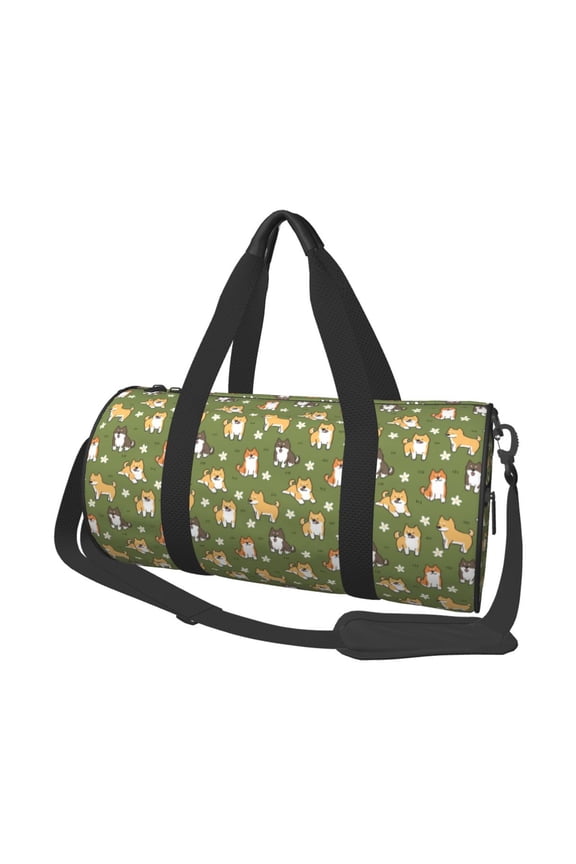 Shiba Inu Dog And Flower Travel Duffle Bag,Carry on Bag Travel Bags Gym Bag Carry On Luggage Bags