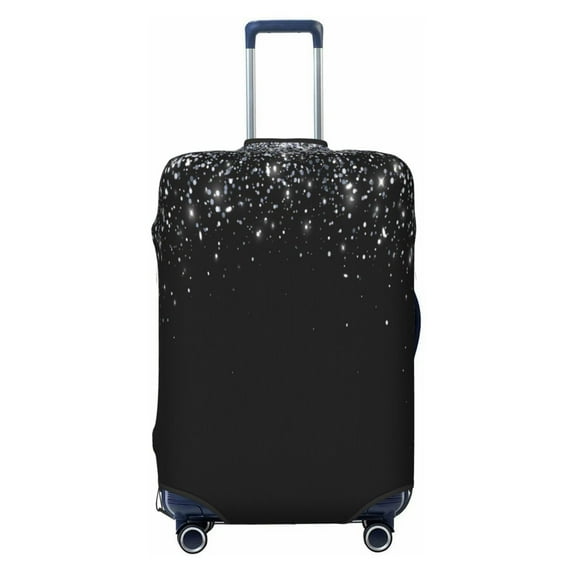 Easygdp Silver Glitter1 Double-Sided Printed Elastic Suitcase Protective Cover,Invisible Zipper, Business Trip Luggage Cases,Washable And Resistant To Falling -Large