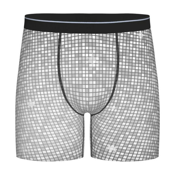 Easygdp Silver Mosaic Men's Boxer Briefs Men’s Underwear Boxer Briefs for Men