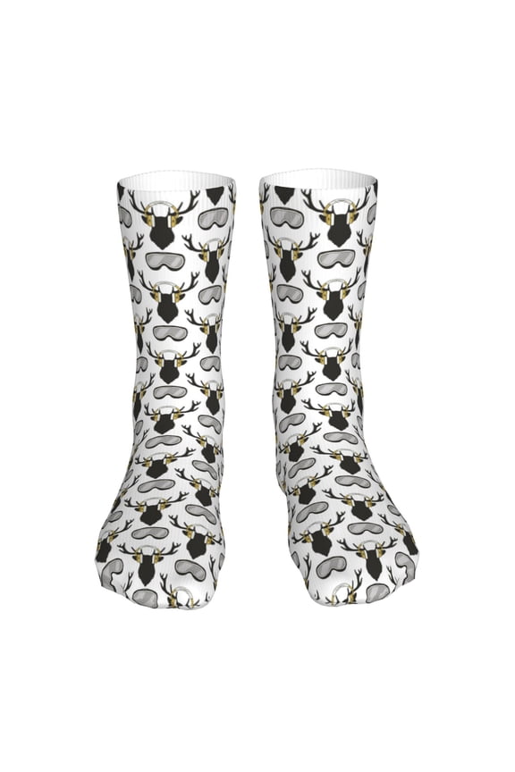 Ski Goggles Moose Music Picture Ankle Socks for Women Stocking Mid Calf Socks Ultra Stretchy for Boots Sneakers Loafer
