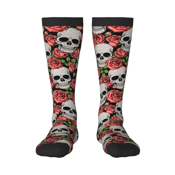 Easygdp Skull And Roses Fashionable Adult Sockings&Sports Sockings&Breathable Sockings, Non-Pilling,Contrasting Color Design