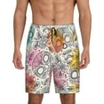 thumbnail image 1 of Easygdp Skull and Flowers Men's Short Pajama Pants, Sleep Shorts, Household Pants, Casual Pants with Pockets - Medium, 1 of 9