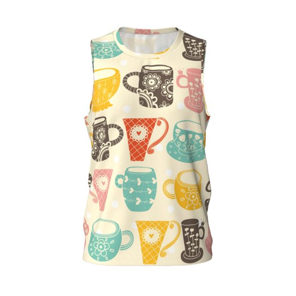 Easygdp Skull and Roses Men's Mesh Basketball Jersey Quick Drying Sleeveless Shirts Fitted Muscle Tank Tops Sport Round Neck T-Shirt - Large