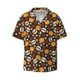 thumbnail image 1 of Easygdp Skulls Men's Casual Short-sleeved Shirt with Pocket and Button Suitable for Beach Vacation Leisure - Small, 1 of 7