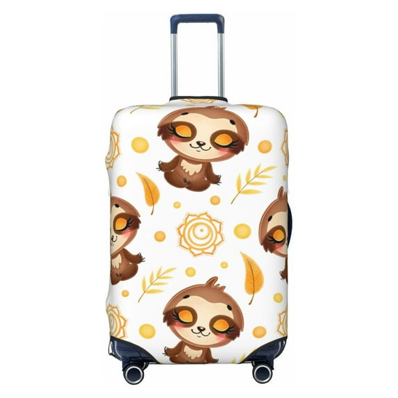 Easygdp Sloth Yoga Double-Sided Printed Elastic Suitcase Protective Cover,Invisible Zipper, Business Trip Luggage Cases,Washable And Resistant To Falling -X-Large
