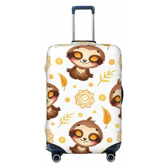 Easygdp Sloth Yoga Print Elastic and Washable Suitcase Protective Cover with Hidden Zipper Fits 18-32 inch Luggage -Large