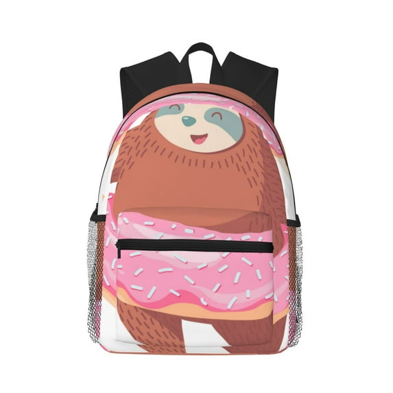 Easygdp Sloth with Donuts1 Casual Laptop Backpack, Large Capacity Schoolpack for School, Travel, Business