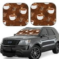 thumbnail image 1 of Easygdp Sloths Need More Coffee 2 Pcs Windshield Sun Shade,Foldable Car Front Window Sun Shade Protection,Blocks Heat And Sunlight,Car Interior Accessories - Large, 1 of 7