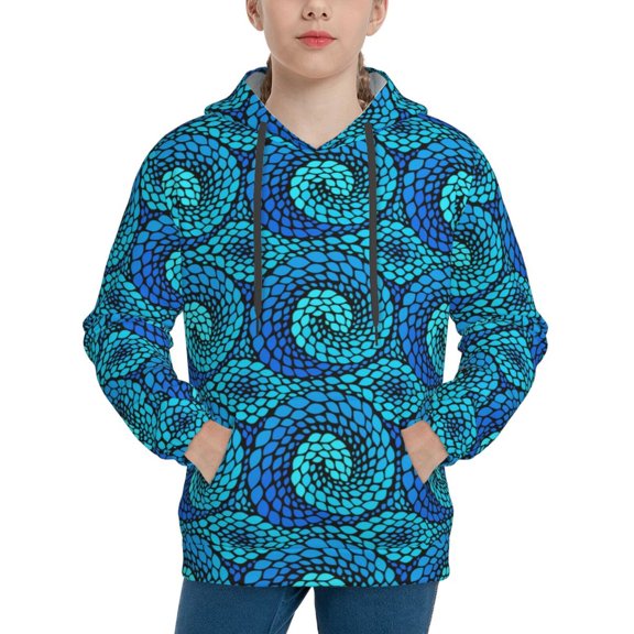 Easygdp Snake Boys Hoodie Kids Sweatshirt Youth Pullover With Hood-X-Large