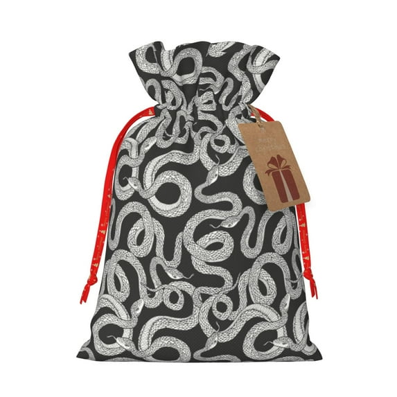 Easygdp Snake Gift Bags, Burlap Bags, Christmas, Holiday Gift Wrap Christmas Bags for Gifts Christmas Sacks for Presents-Medium