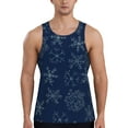 thumbnail image 1 of Easygdp Snowflake Dark Blue Men's Tank Top, Sleeveless Muscle T Shirts, Breathable, Quick-Dry, Loose for Gym, Running, Fitness - 3X-Large, 1 of 9