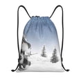 thumbnail image 1 of Easygdp Snowman And Christmas Tree Drawstring Backpack, Beach Sackpack, Travel Sackpack Lightweight for Sports, Gym, Travel, Swimming - Small, 1 of 9