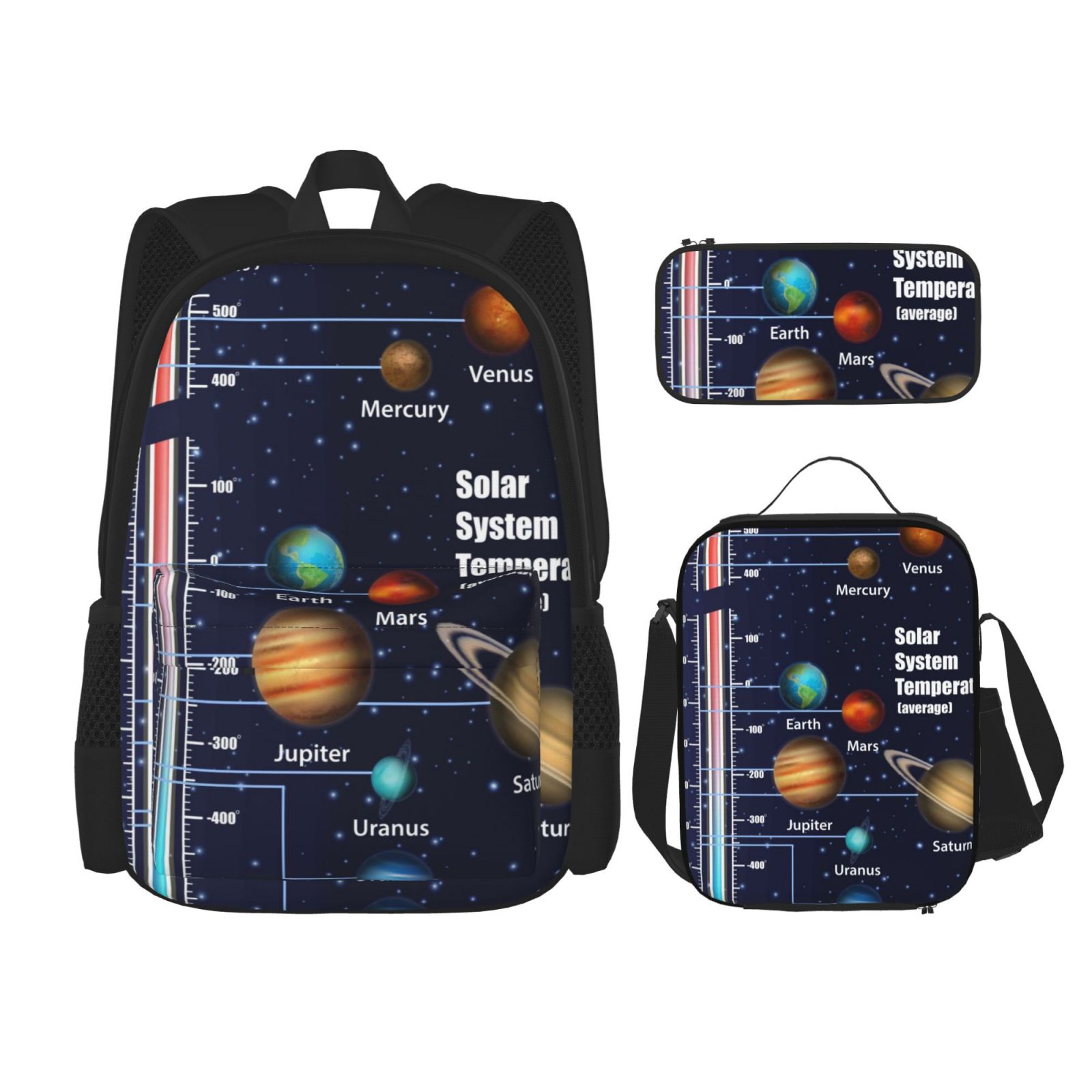 Easygdp Solar System Backpack for Boys and Girls with Lunch Box Pencil
