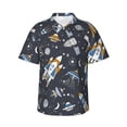 thumbnail image 1 of Easygdp Space Cars Men's Hawaiian Shirts Print Lapel Short Sleeve for Beach, vacation, party, casual occasions - Large, 1 of 9