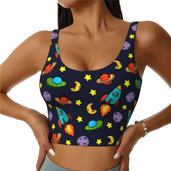 Easygdp Space D Seamless Sports Bra for Women, High Impact Yoga Exercise Athletic Bras - Available in Various Sizes-
