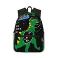 thumbnail image 1 of Easygdp Space Dino Cartoon Black Casual Laptop Backpack, Large Capacity Schoolpack for School, Travel, Business, 1 of 8