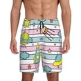 thumbnail image 1 of Easygdp Space Doodle Men's Short Pajama Pants, Sleep Shorts, Household Pants, Casual Pants with Pockets - Large, 1 of 9
