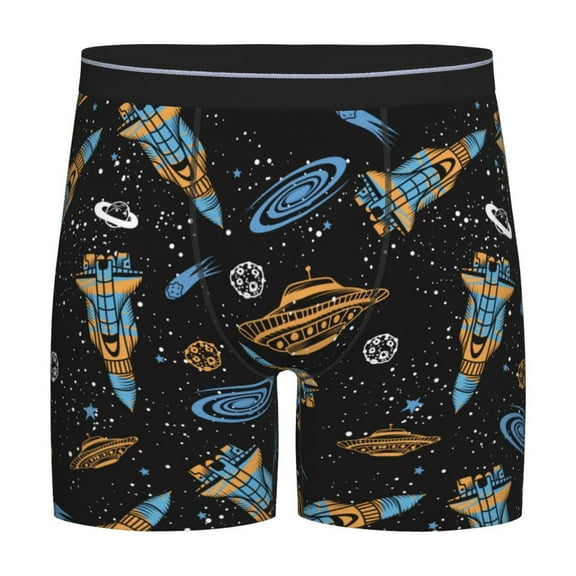 Easygdp Space Rocket Men's Boxer Briefs Men’s Underwear Boxer Briefs for Men