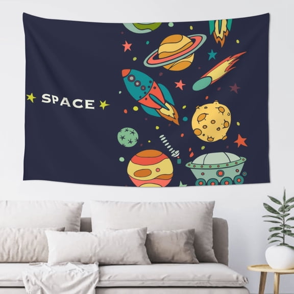 Easygdp Space Tapestry Wall Hanging, Wall Tapestries for Bedroom Aesthetic Living Room Office Decor 60x40in