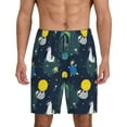 thumbnail image 1 of Easygdp Space and Animals Men's Short Pajama Pants, Sleep Shorts, Household Pants, Casual Pants with Pockets - XX-Large, 1 of 9